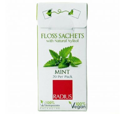 RADIUS, Вегетарианский ксилитовый пакетик с мятой, упаковка из 20 шт.