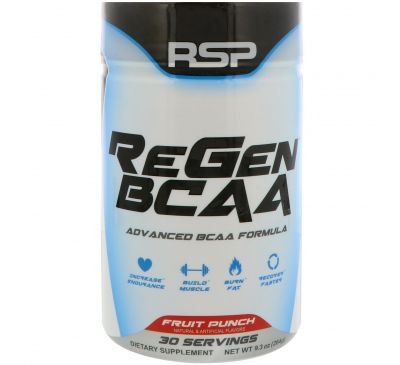 RSP Nutrition, ReGen BCAA, Фруктовый пунш, 9,3 унции (264 г)
