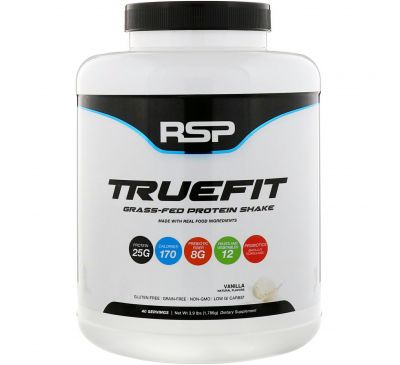 RSP Nutrition, TrueFit, Grass-Fed Protein Shake, Vanilla, 3.9 lbs (1776 g)
