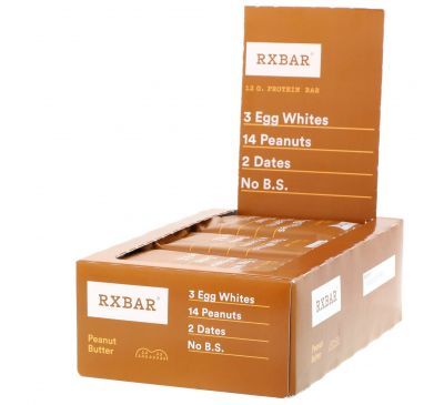 RXBAR, Протеиновые батончики, арахисовое масло, 12 батончиков, 52 г (1,83 унции) каждый