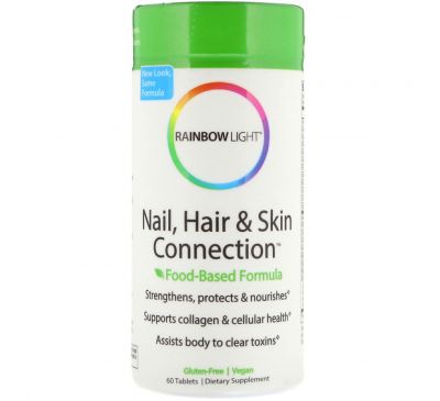 Rainbow Light, Connection для ногтей, волос и кожи, формула на основе продуктов питания, 60 таблеток