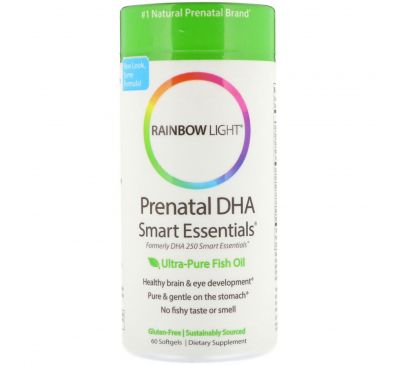 Rainbow Light, Just Once, Супер чистая пренатальная докозагексаеновая кислота, Smart Essentials, 60 мягких таблеток
