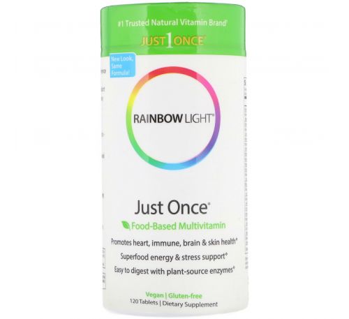 Rainbow Light, Just Once, мультивитамины на основе продуктов питания, 120 таблеток