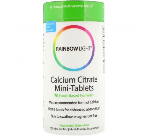 Rainbow Light, Мини-таблетки кальция цитрата, 120 мини-таблеток