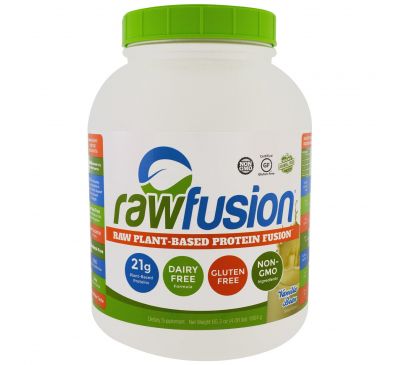RawFusion, Гибридный протеин растительного происхождения, стручок ванили, 65.3 унции (1854 г)