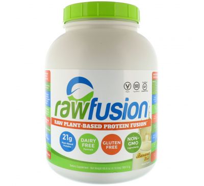 RawFusion, Plant-Based Protein Dusion, Banana Nut, 66.6 oz (1887.6 g)