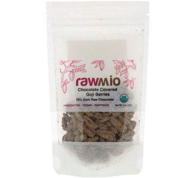 Rawmio, Organic Chocolate Covered Goji Berries,  2 oz (57 g)