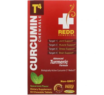 Redd Remedies, Куркумин T4, колосовая мята, 60 жевательных таблеток