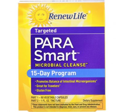 Renew Life, Targeted, ParaSmart, Microbial Cleanse, 2-Part 15-Day Program