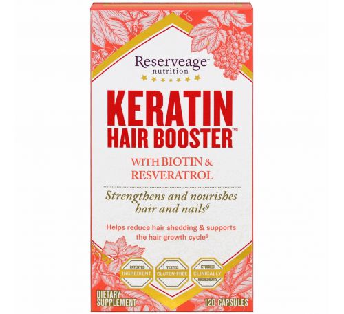 ReserveAge Nutrition, Кератиновый усилитель волос, 120 капсул