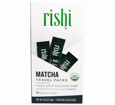 Rishi Tea, Матча, органический порошок зеленого чая, 12 пакетов, 18 г (0,63 унции)