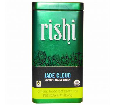 Rishi Tea, Органический рассыпной зеленый чай, Джейд Клауд, 55 г (1,94 унции)