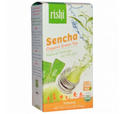 Rishi Tea, Органический зеленый чай, cэнтя, 12 пакетиков, 0,33 унции (9,6 г)
