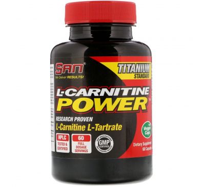 SAN Nutrition, L-карнитин, порошок, 60 капсул