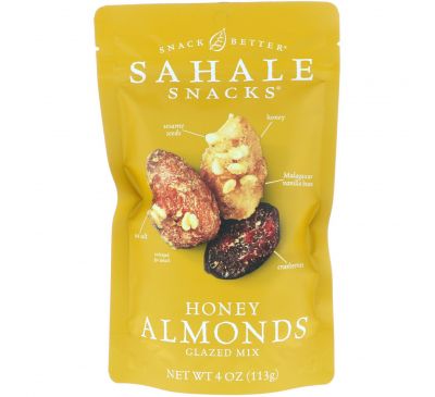 Sahale Snacks, Glazed Mix, Honey Almonds, 4 oz (113 g)
