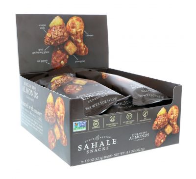 Sahale Snacks, Glazed Mix, Korean BBQ Almonds, 9 Packs, 1.5 oz (42.5 g) Each