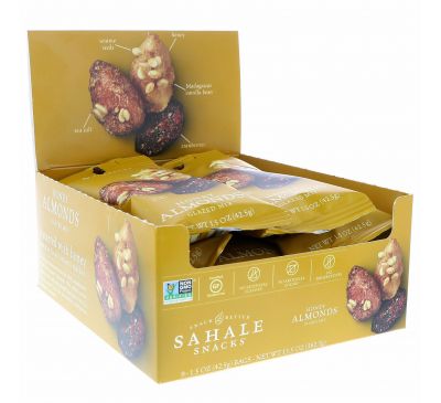 Sahale Snacks, Глазированная смесь, миндаль в меде, 9 пакетиков, 1,5 унции (42,5 г) каждый
