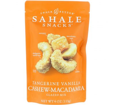 Sahale Snacks, Глазированная смесь: мандарин, ваниль, кешью и макадмия, 4 унц. (113 г)