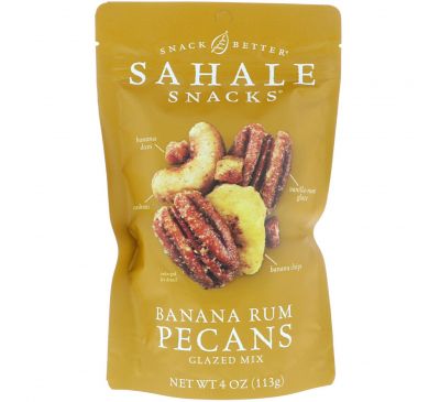 Sahale Snacks, Snack Better, Glazed Mix, Banana Rum Pecans, 4 oz (113 g)