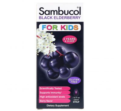 Sambucol, Черная бузина, Сироп для детей, с ягодным вкусом, 7.8 жидких унций (230 мл)