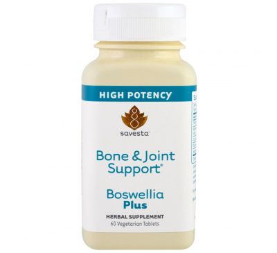 Savesta, Укрепление костей и суставов, Boswellia Plus, 60 вегетарианских таблеток