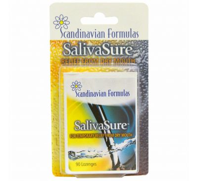 Scandinavian Formulas, Скандинавская формула против сухости во рту SalivaSure, 90 леденцов