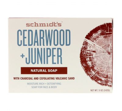 Schmidt's Naturals, Natural Soap, Cedarwood + Juniper, 5 oz (142 g)