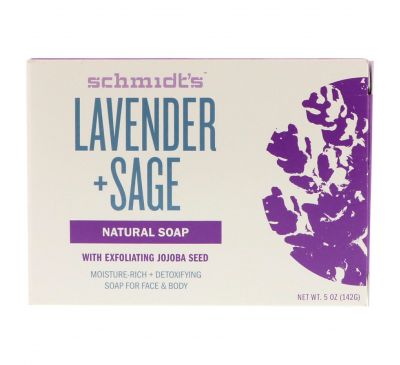 Schmidt's Naturals, Natural Soap, Lavender + Sage, 5 oz (142 g)