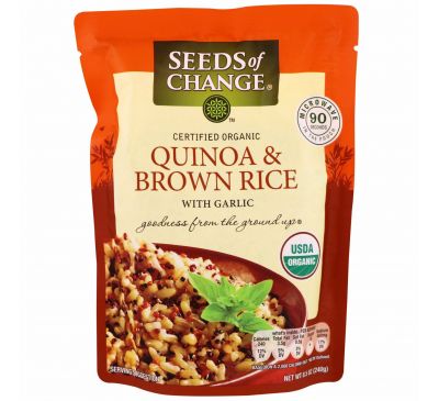 Seeds of Change, Organic, киноа и бурый рис, с чесноком, 8.5 унций (240 г)