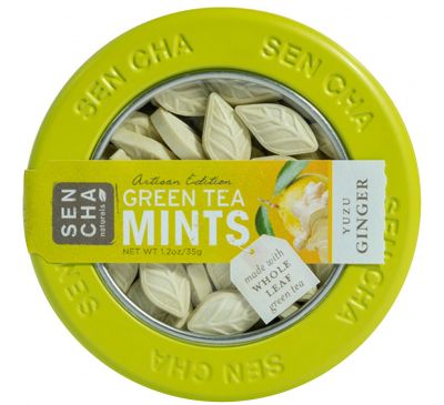 Sencha Naturals, Мятные леденцы со вкусом зеленого чая, имбиря и юдзу, 1,2 унции (35 г)