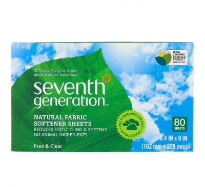 Seventh Generation, Натуральная мягкая ткань, Free & Clear, 80 шт.