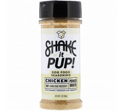 Shake it Pup, Приправа к корму для собак, Энергетический куриный бульон, 3 унц. (85 г)