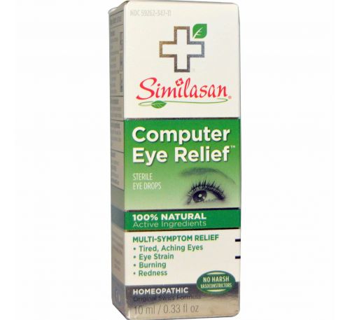 Similasan, Профилактика зрения при работе с компьютером, Стерильные капли для глаз, 0,33 жидких унции (10 мл)