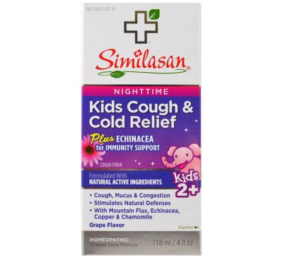 Similasan, Средство от кашля и простуды у детей, для ночного времени, виноград, 118 мл (4 жидк. унц.)