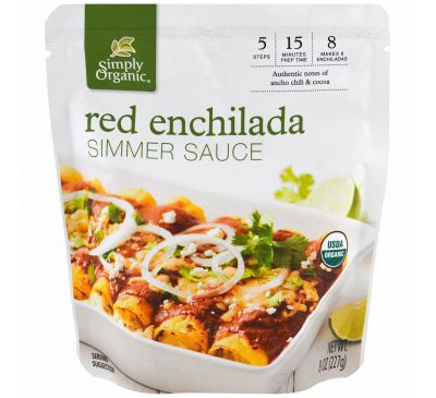 Simply Organic, Органический соус для варки на медленном огне, красная энчилада, 8 унций (227 г)