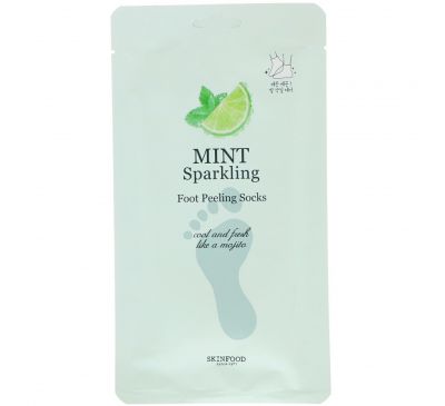 Skinfood, Mint Sparkling Foot Peeling Socks, 2 Masks, 20 g Each