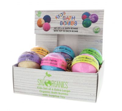 Sky Organics, Детские бомбы для ванны с игрушками-сюрпризами, 6 бомб для ванны