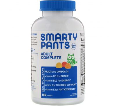 SmartyPants, Adult Complete, 180 мармеладных жевательных конфет