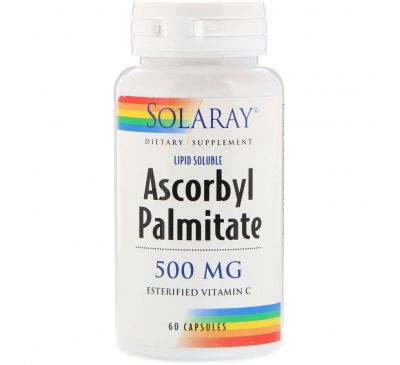 Solaray, Аскорбилпальмитат, 500 мг, 60 капсул