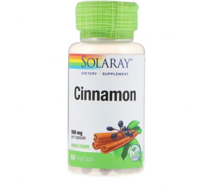 Solaray, Cinnamon , 500 mg, 60 VegCaps