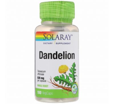 Solaray, Dandelion, 520 mg, 100 VegCaps