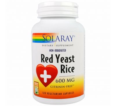 Solaray, Красный дрожжевой рис, 600 мг, 120 вегетарианских капсул