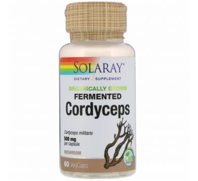 Solaray, Organic Grown Fermented Cordyceps, 500 mg, 60 VegCaps