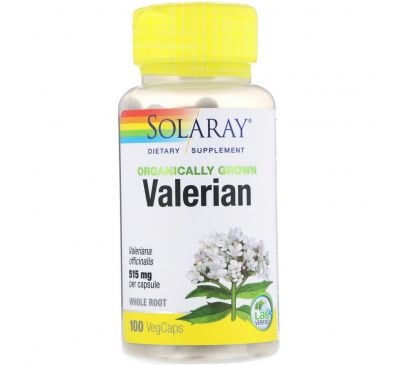 Solaray, Organically Grown Valerian, 515 mg, 100 VegCaps
