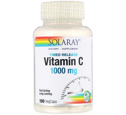 Solaray, Timed Release Vitamin C, 1000 mg, 100 VegCaps