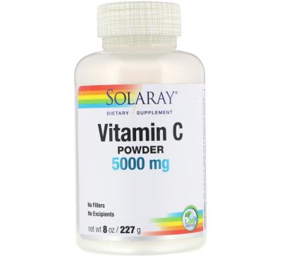 Solaray, Витамин C в порошке, 5000 мг, 8 унц. (227 г)