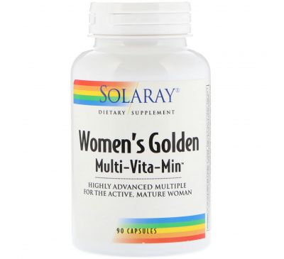 Solaray, Золотые мультивитамины для женщин, 90 капсул