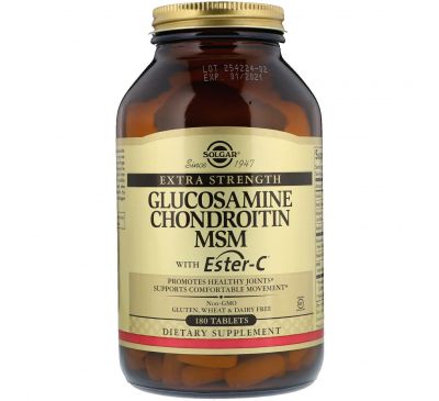 Solgar, Глюкозамин, хондроитин и МСМ с Ester-C, 180 таблеток
