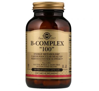 Solgar, Комплекс витаминов группы B «100», 100 растительных капсул
