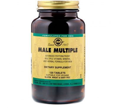 Solgar, Male Multiple, мультивитамины для мужчин, 120 таблеток